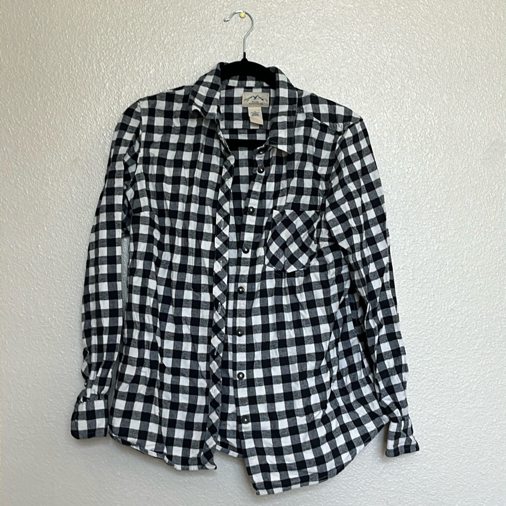 Blue Mountain Black and White Flannel